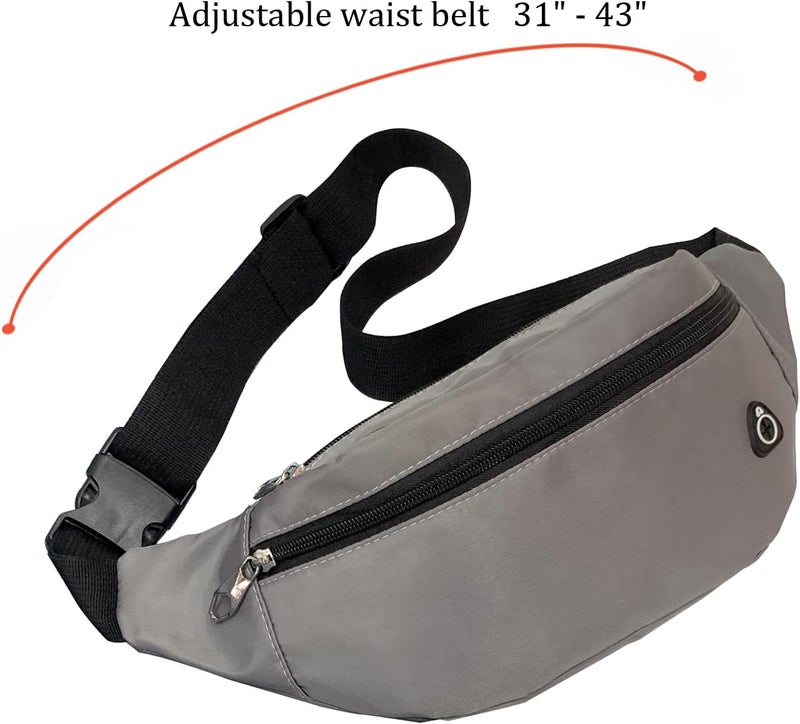 DAITET Crossbody Fanny Pack for Men&Women,Large Waist Bag & Hip Bum Bag with Adjustable Strap for Outdoors Workout Traveling Casual Running Hiking Cycling - Image 2